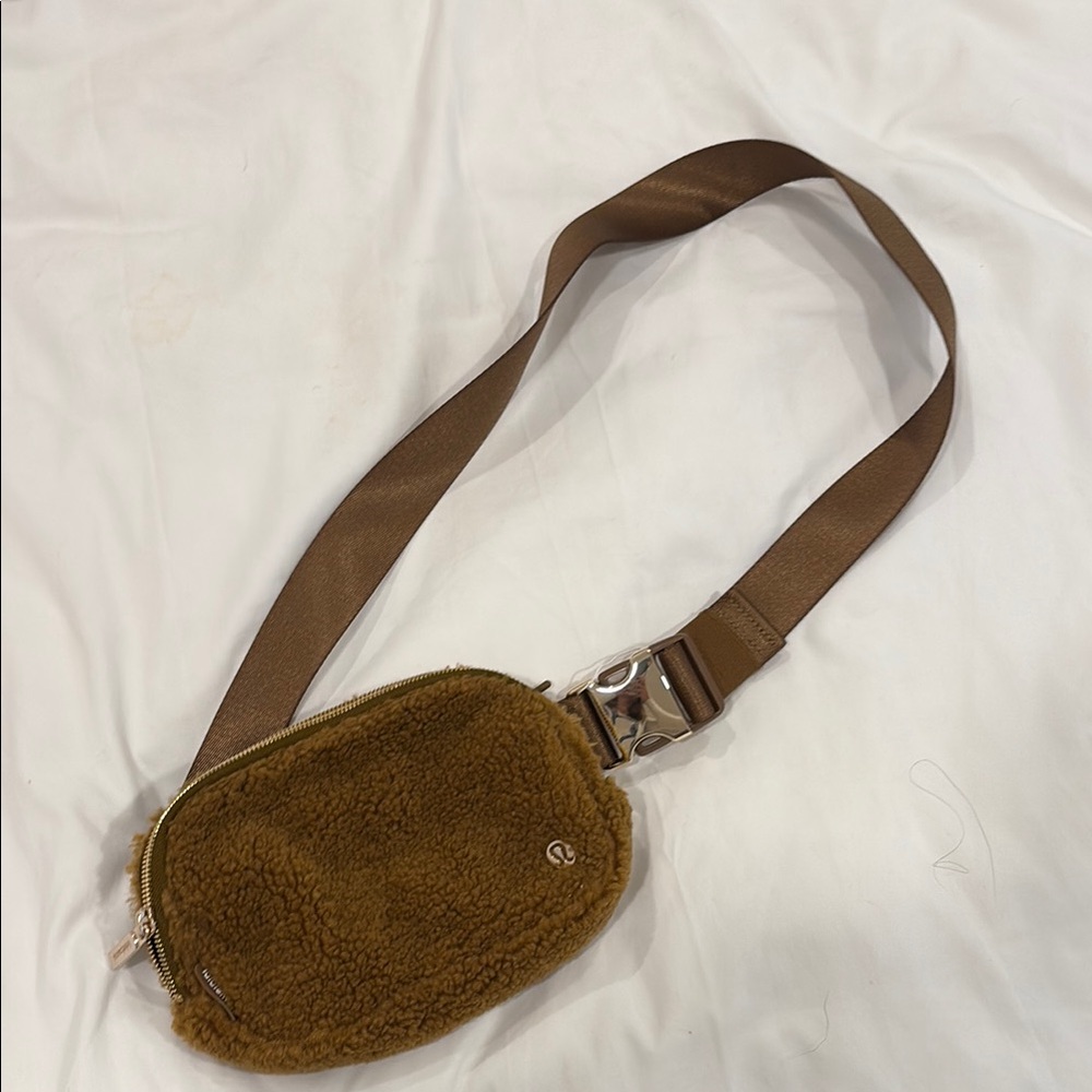 Lululemon Athletica Brown Crossbody Bag with Suede Finish